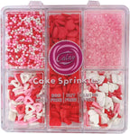 Sentovac Valentine Sprinkles Edible Red Pink White Heart Nonpareils Jimmies Sanding Sugar Mix for Cake Decorating Cookie Cupcake Topper Baking Decorations Valentine Wedding Supplies