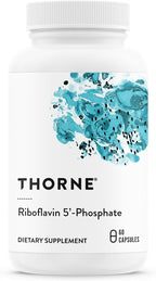THORNE - Riboflavin 5'-Phosphate - Bioactive, Tissue Ready Form of Vitamin B2 for Methylation Support* - Vitamin B2 Supplement - Third-Party Certified - Gluten, Dairy & Soy-Free - 60 Capsules