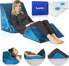 Lunix LX11 5-Piece Support for Abdominal Recovery & Lower Back Rest, Orthopedic Bed Wedge Pillow Set, Zero-Gravity Style Elevation, Memory Foam, Ocean Blue
