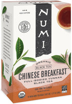 Numi Organic Chinese Breakfast Tea, 18 Tea Bags, Full Bodied Yunnan Black Tea, Caffeinated (Packaging May Vary)