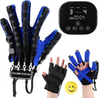 Rehabilitation Robot Glove for Stroke Hemiplegia Finger Hand Stroke Recovery Equipment for Left or Right Robotic Hand Trainer with Heating Massage Mirror Glove (Right Hand, M)