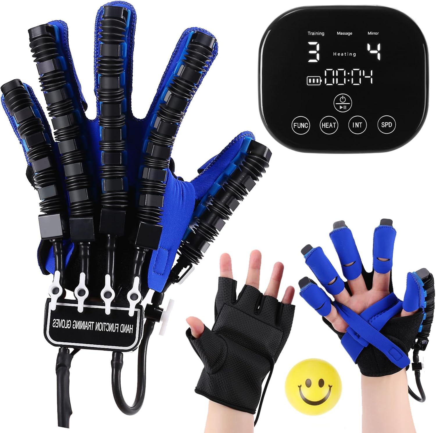 Rehabilitation Robot Glove for Stroke Hemiplegia Finger Hand Stroke Recovery Equipment for Left or Right Robotic Hand Trainer with Heating Massage Mirror Glove (Right Hand, M)