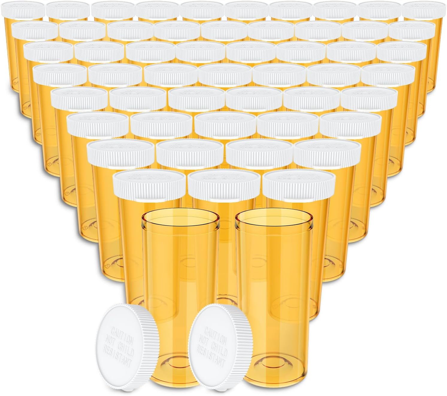 Urekt Pill Bottles Empty with Caps(54 Pack), 8 Dram Small Medicine Bottle with Easy Open Snap Cap Plastic Prescription Medication Vial Container Clear Travel Pill Bottle Case