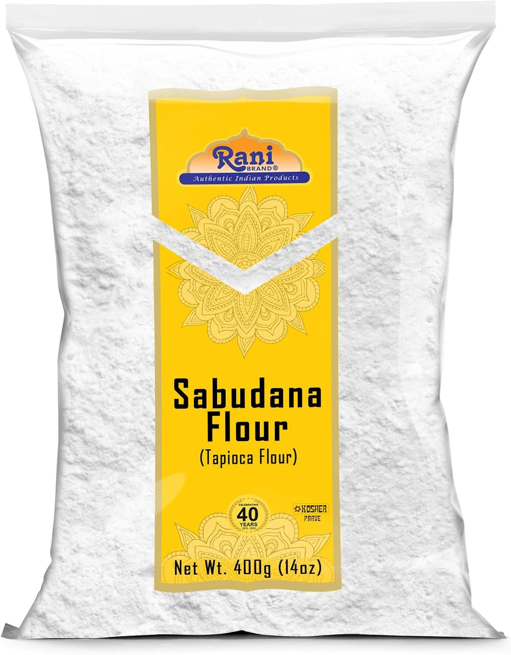 Rani Sabudana Flour (Tapioca/Sago Flour) 14oz (400g) ~ All Natural | Vegan | Gluten Friendly | NON-GMO | Kosher | Indian Origin