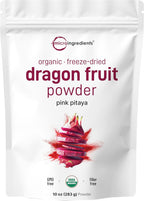 Organic Dragon Fruit Powder, 10oz | 100% Natural Fruit Powder | Freeze-Dried Pink Pitaya Source | No Sugar & Additives | Great Flavor for Drinks, Smoothie, & Beverages | Non-GMO & Vegan Friendly