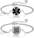 Upgraded Medical Bracelets Men Women with QR Code Medical Alert ID Bracelets - Titanium Steel Wristband Fits Wrists Up 8''-10'' - More Space Custom Emergency Med ID Info