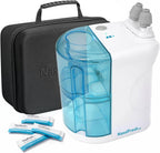 NASALFRESH MD Premium Bundle–Dual Powered Nasal Irrigation System Nasal Rinse and Wash, Sinus Decongestant Relief System, 60 Saline Packets, Case, Rechargeable, 2 Sets of Nose Pillows–Snoring Remedy