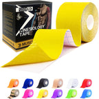 SOON GO Kinesiology Tape, 2IN x 16.4FT Uncut Athletic Tape, Waterproof Breathable Latex-Free, Muscle Recovery & Joint Support,Yellow (1/2/5 Rolls)
