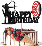 Glitter Archery Cake Topper,Happy Birthday Cake Decorations,Bow Arrow Hunting Birthday Birthday Party Supplies