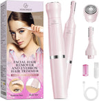 VG VOGCREST Women's Eyebrow Trimmer & Facial Hair Remover, 2 in 1, Double Rotating Blades, Safe, Painless, Hypoallergenic, Rechargeable, USB Charging
