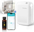 Waterless Essential Oil Diffuser, 2500 Sq Ft Coverage, Bluetooth App Control, No-Noise Wall Mounted Cold Air Scent Machine, 400ml Aromatherapy Diffuser for Home Hotel Office, Gift Idea, White