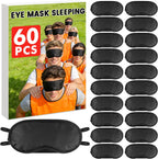 60 PCS Sleep Eye Masks Blindfolds - Light-Tight with Nose Pad & Adjustable Strap, Bulk Comfortable Breathable Party Supplies for Team Building Travel, Black Eye Cover for Women Men