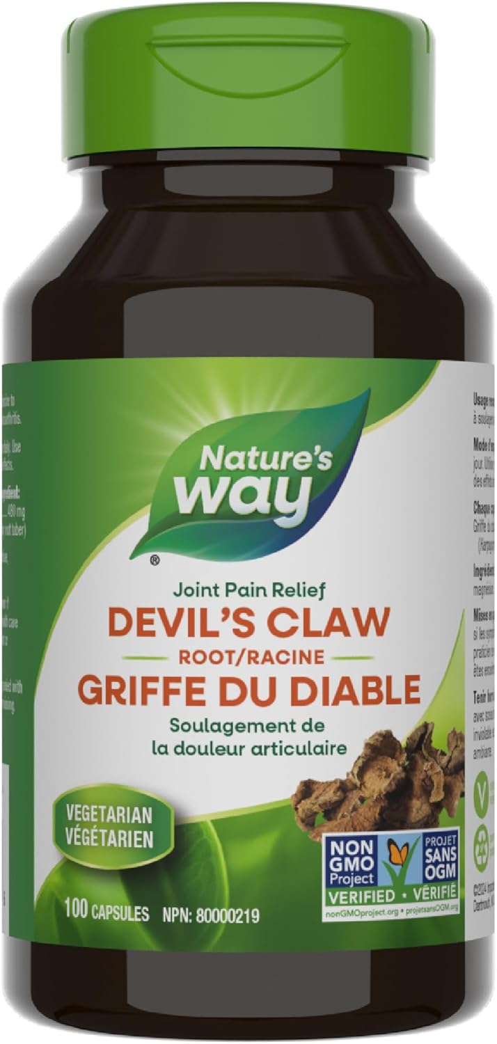 Nature’s Way Devil's Claw Root, Traditional Joint Support*, 960 mg per 2-Capsule Serving, Gluten-Free, Non-GMO Project Verified, 100 Vegan Capsules (Packaging May Vary)