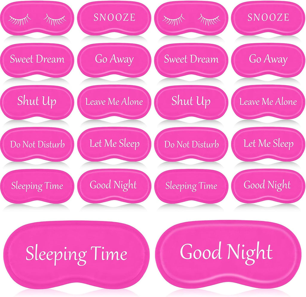Eurzom 20 Pieces Funny Sleeping Eye Mask Bulk with Adjustable Strap Sleep Blackout Eye Mask for Night Blindfold Cover for Spa Women Men Adult Pajama Party Favors(Rose Red)