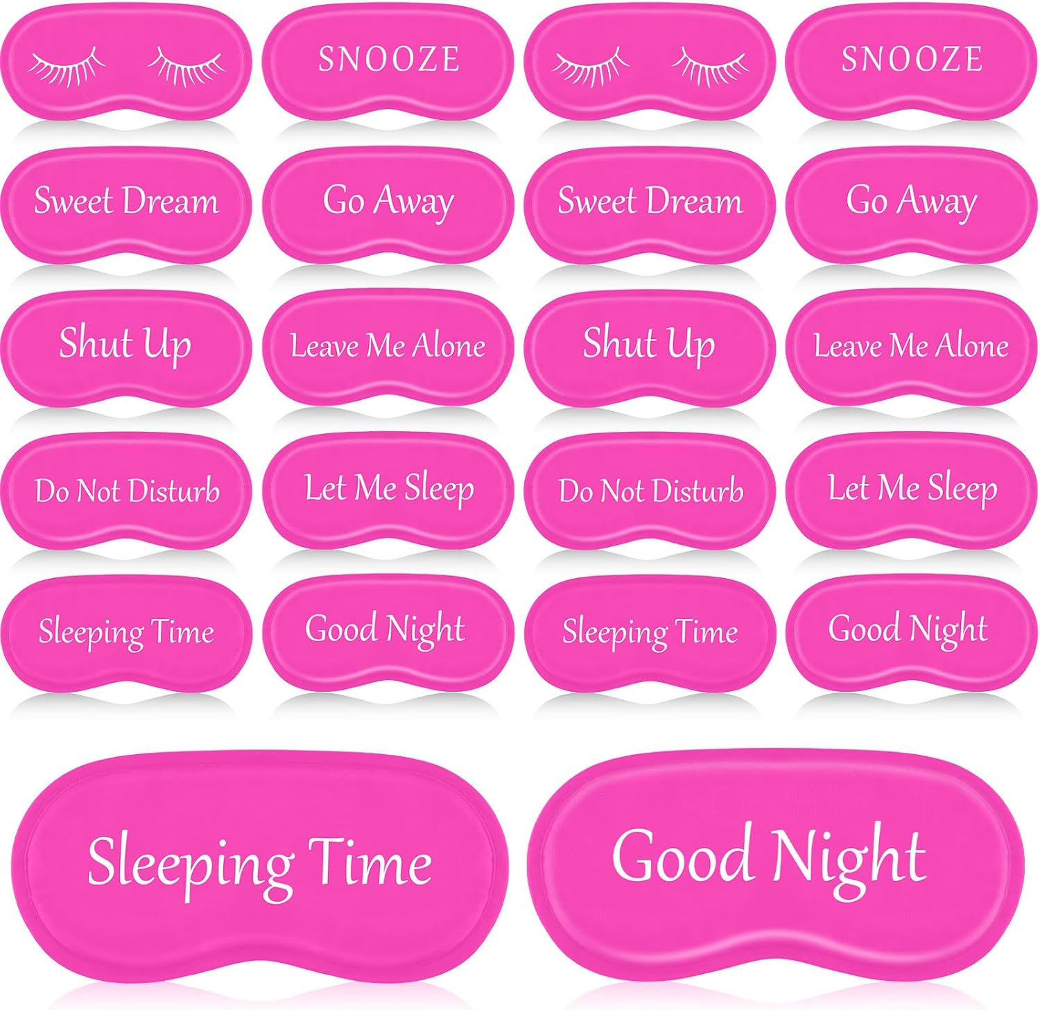 Eurzom 20 Pieces Funny Sleeping Eye Mask Bulk with Adjustable Strap Sleep Blackout Eye Mask for Night Blindfold Cover for Spa Women Men Adult Pajama Party Favors(Rose Red)