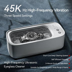 Automatic Ultrasonic Cleaner Machine, Portable for Glasses, Jewelry, Dentures, Makeup Brushes, Contact Lenses - Multi-Use Home & Travel Cleaning Device (GRAYSH)