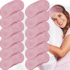 12 Pack Blindfold Eye Mask Cover Sleep Mask for Party Games Travel Sleep Team Build Party Supply with Adjustable Strap for Women Men Kids, Pink