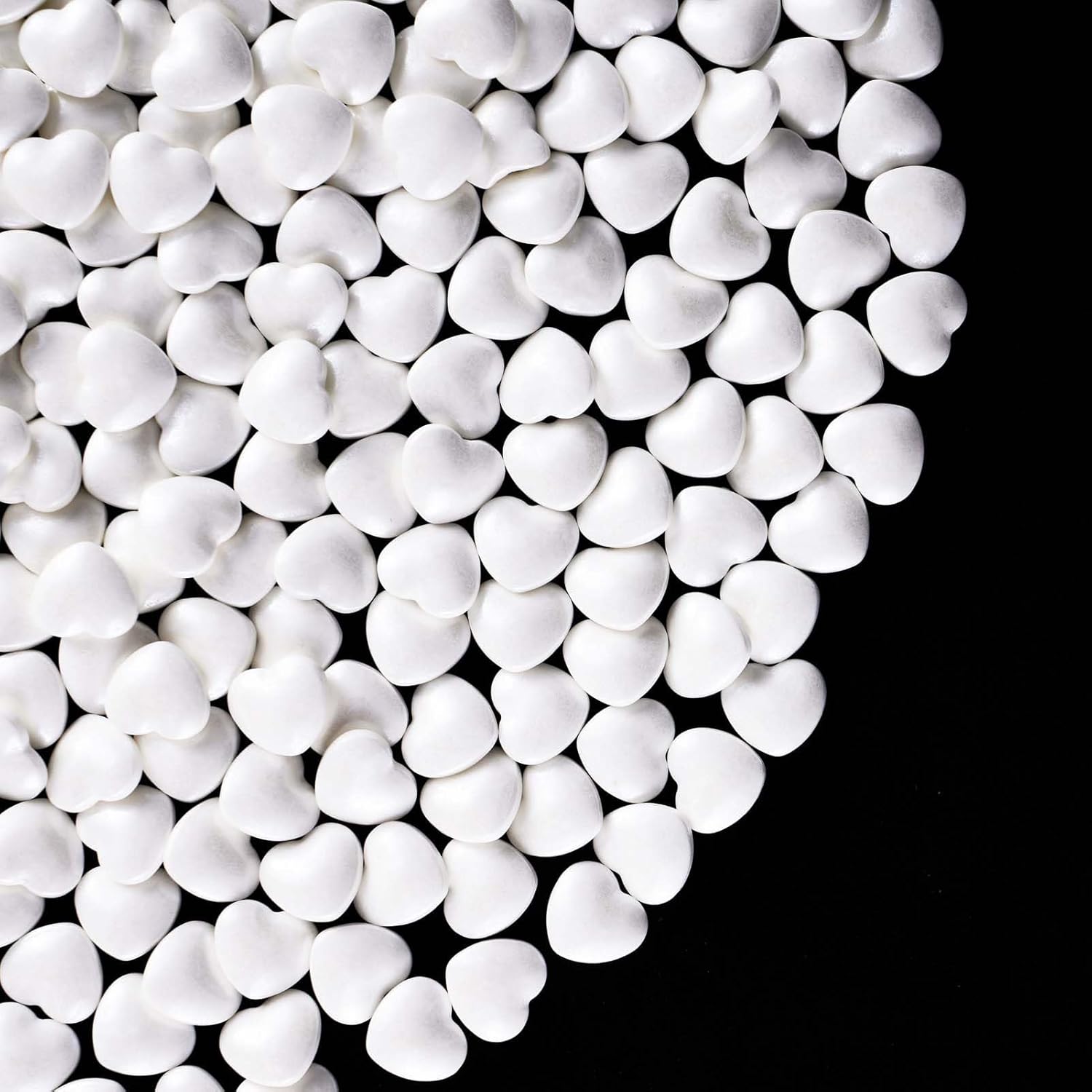 Kasvan White Heart Shapes Sprinkles - Edible Candy Pearls 130g/4.58 Oz, Mix Size, Baking Cake Decorations, Ice Cream Toppings and Cookie Decorating, Wedding Party Chirstmas Supplies (White)