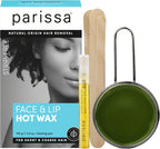 Parissa Natural Face & Lip Hard Wax Kit | No-Strip Hot Wax for Coarse Facial Hair removal | Sensitive Skin Formula with Post-Wax Oil | 3.5 oz (100 g)