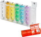 Weekly Pill Organizer - Pill Planners for Pills and Vitamins Day Week, 4 Times-a-Day Medication Reminder, AM PM Compartments Monday to Sunday for Travel or Purse