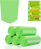 Inwaysin Medium Compostable Trash Bags - 8 Gallon, 30L (Clear Green, 20 Count Pack of 5) - Budget-Friendly Replacement for Simple Human H/J/G Trash Bags