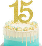 Numbrer 15 Cake Topper for Happy 15th Birthday or Anniversary Party Decoration Supplies