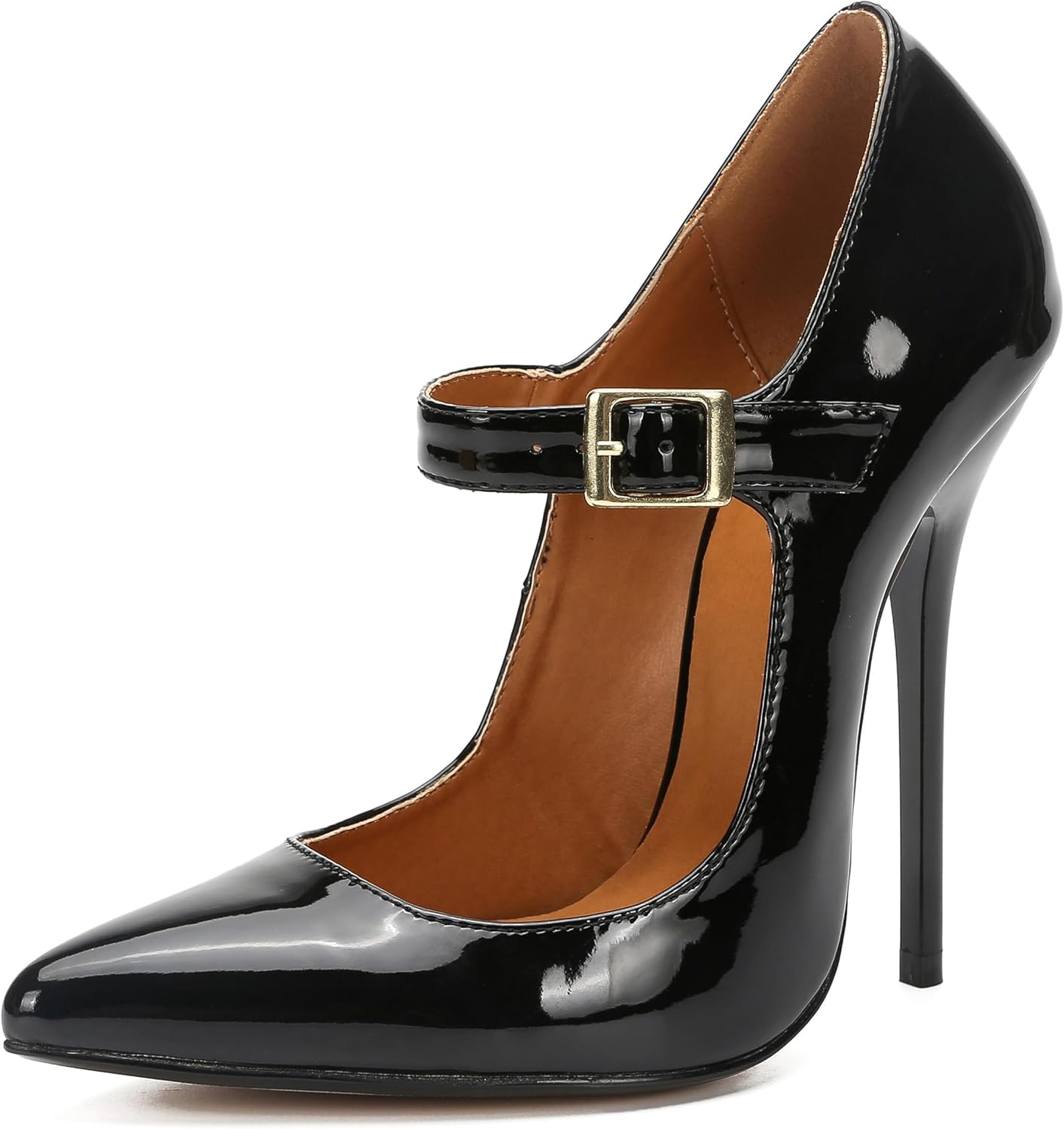 MAIERNISI JESSI Unisex Men's Women's Pointed Toe Stiletto High Heel Buckle up Pumps