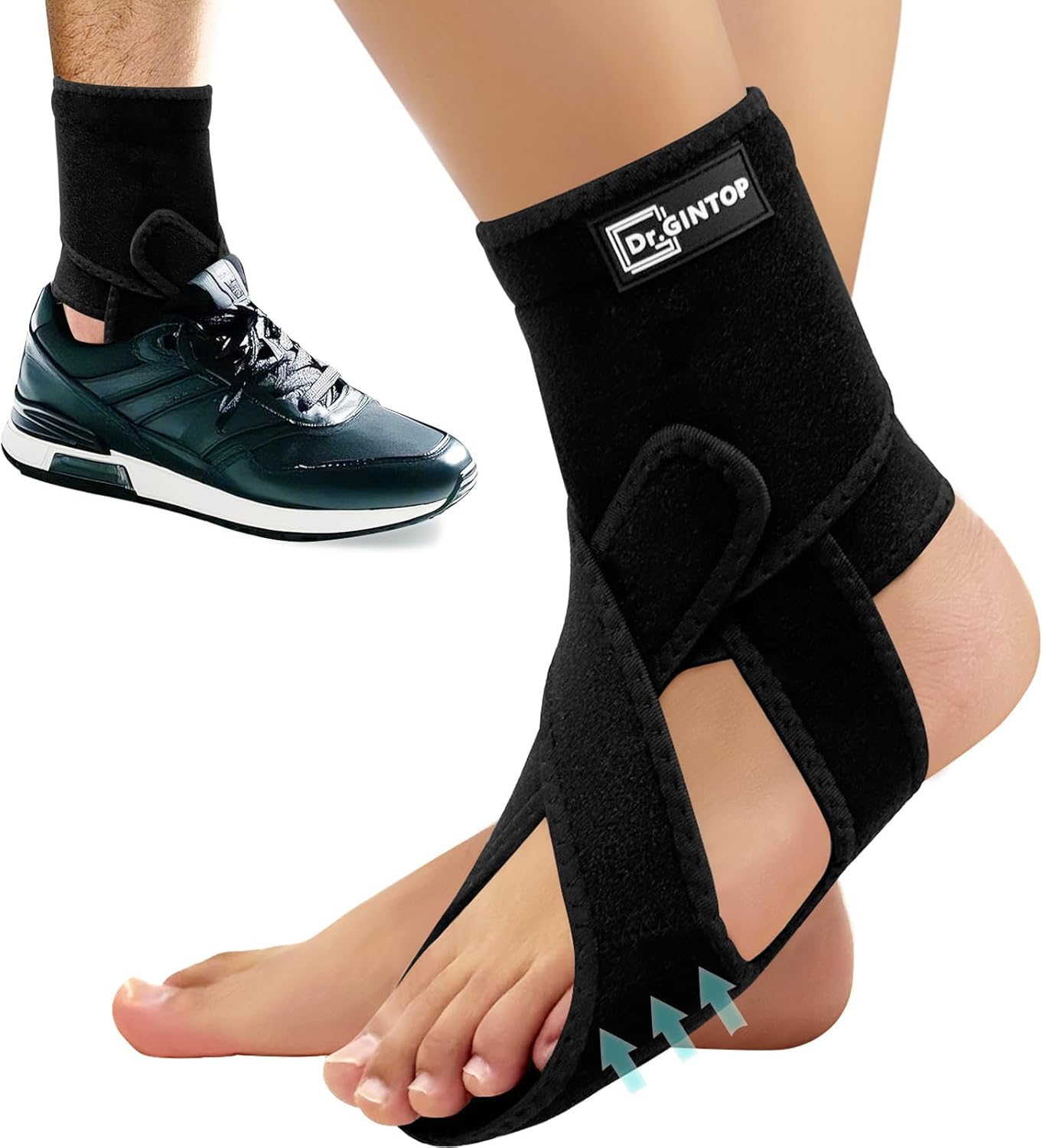 AFO Foot Drop Brace for Walking, Plantar Fasciitis Night Splint, Ankle Foot Orthosis, Drop Foot Brace w/Arch Support Relief Pain for TBI, ALS, MS, Stroke, Fracture, Spinal Cord Injury Left
