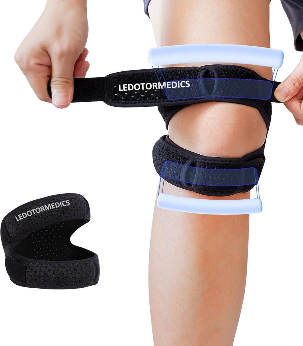 Patella Knee Brace for Knee Pain Relief - Adjustable Support for Men & Women - Breathable Neoprene Design for Sports, Running, Hiking, Arthritis & Injury Recovery