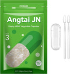 Size 3 Empty Capsules Vegetarian (100 Count) Bundle with 2 Micro Lab Spoons, Clear Fillable Veggie Pill Capsules Size 3 for Making Your Own Supplements