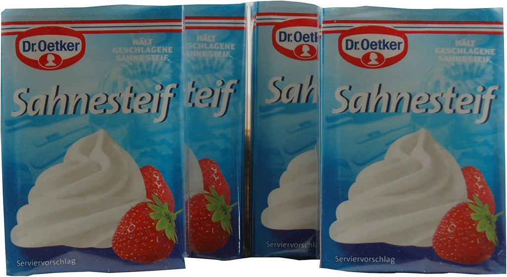 DR. OETKER SAHNE STEIF - Whipped Cream Stabilizer - Pack of 4 (4 x 5= 20 individual packets)