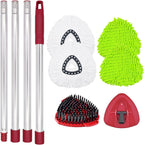 Spin Mop Replacement Head Base Scrub Brush Handle, 4-Section 30-to-58 inch Mop Replacement Stick Compatible with Ocedar Handle for Easy Wring Mops Refills 7 Pack