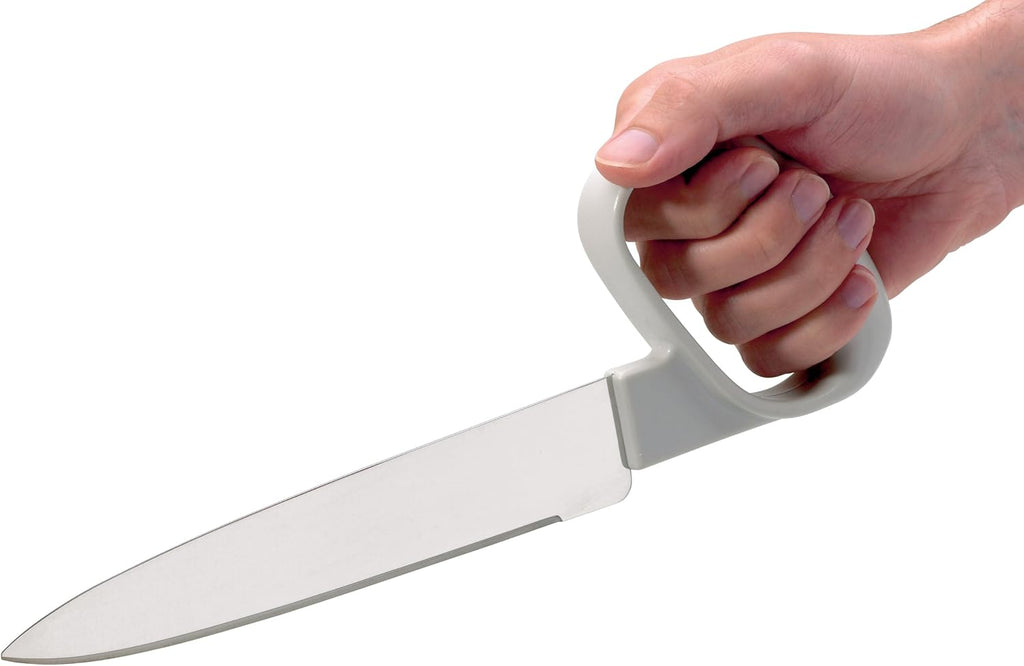 Homecraft Reflex Carving Utensils, Chef’s Knife, Lightweight Closed Finger Cutting Tools, Helps with Grip for Weakened Hand and Minimizes Movements of the Wrist with Angled Blade