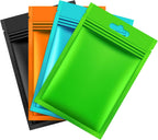 Hestya 200 Pieces Film Resealable Bags Polyester Odor Proof Bags Aluminum Foil Food Storage Metallic Flat Zipper Sealable Pouch for Small Business Candy Sample Packaging(3.1 x 5.1 Inch,Multicolor)