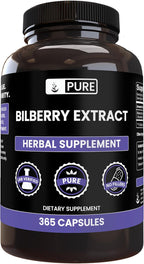 Pure Original Ingredients Bilberry Extract (365 Capsules) No Magnesium Or Rice Fillers, Always Pure, Lab Verified