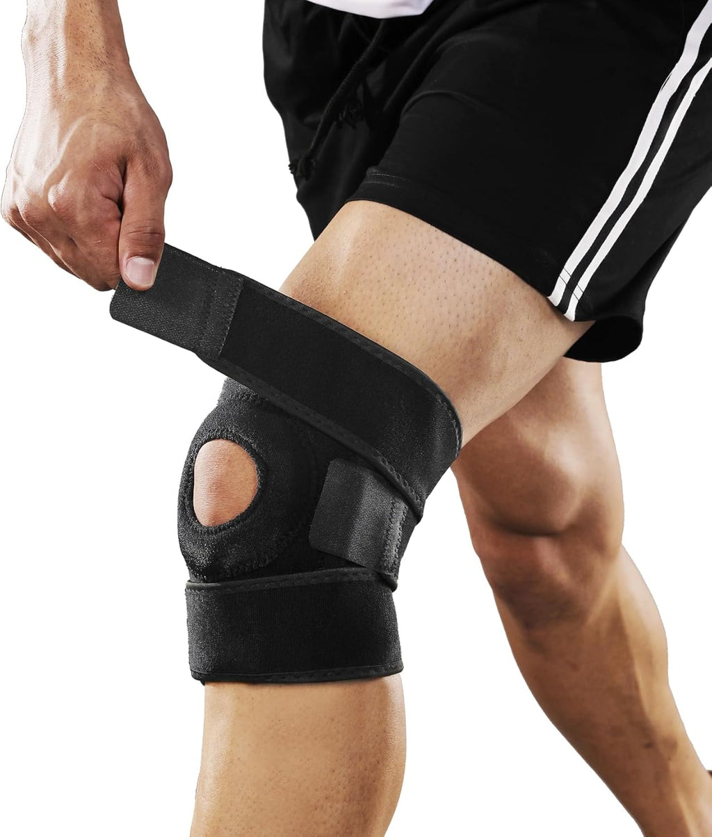 Knee Braces for Knee Pain Women Men, Patellar Tendon Support Strap, Knee Brace for Meniscus Tear Compression Sleeve for Knee Pain (Black)