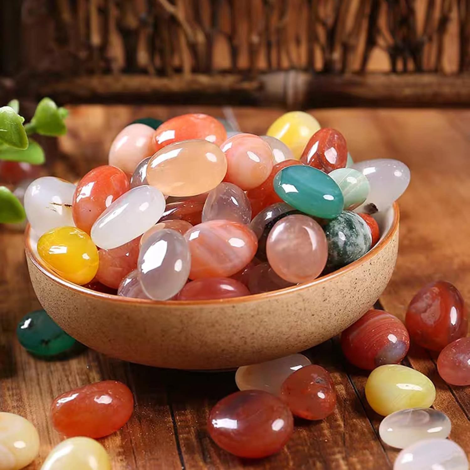 Natural Mixed Polished Agate Crystals Bulk Lot Assorted Tumbled Stones Gemstones,50g
