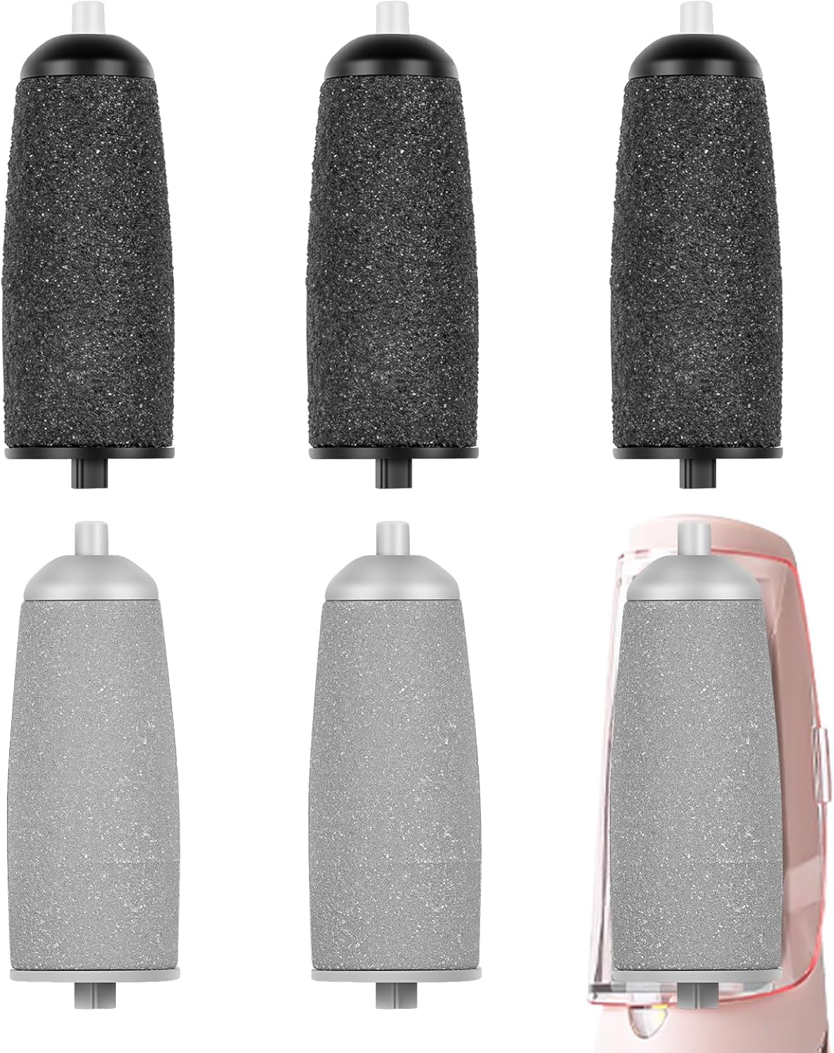 6 Pack Electric Foot Callus Remover Replacement Heads, Replacement Rollers for Pedicure Tools, Compatible with Most Electric Foot Files and Callus Removers (Pedicure Tool Not Included)