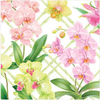 Caspari Orchid Conservatory Dinner Napkins - 20 Dinner Napkins per Pack, 2 PACKS