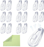 10 Pairs Soft Silicone Air Cushion Eyeglass Nose Pads, Anti-Slip Push-in Non-Slip Nose Pads with Cleaning Cloth for Glasses & Sunglasses