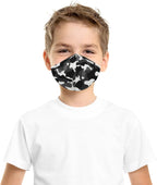 DALIX Kids Camouflage Cotton Face Mask Camo Reuseable Made in USA Black XXS