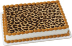 Whimsical Practicality Dark Natural Leopard Print Edible Icing image Cake Topper 1/4 sheet 7.5 * 10.5 inchs