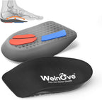 Heel Cup Plantar Fasciitis Inserts - Welnove Shock-Absorbing Soft Gel Heel Cushion Cups with Arch Support for Heel Spur Achilles Tendonitis Flat Feet - Heel Pads for Shoes,Women 10.5-13 Men 8.5-12