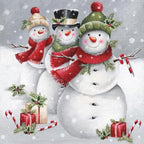20ct 13x13 Decoupage Snowman Napkins - Christmas Paper Napkins for Kids - Disposable, Cute Smile