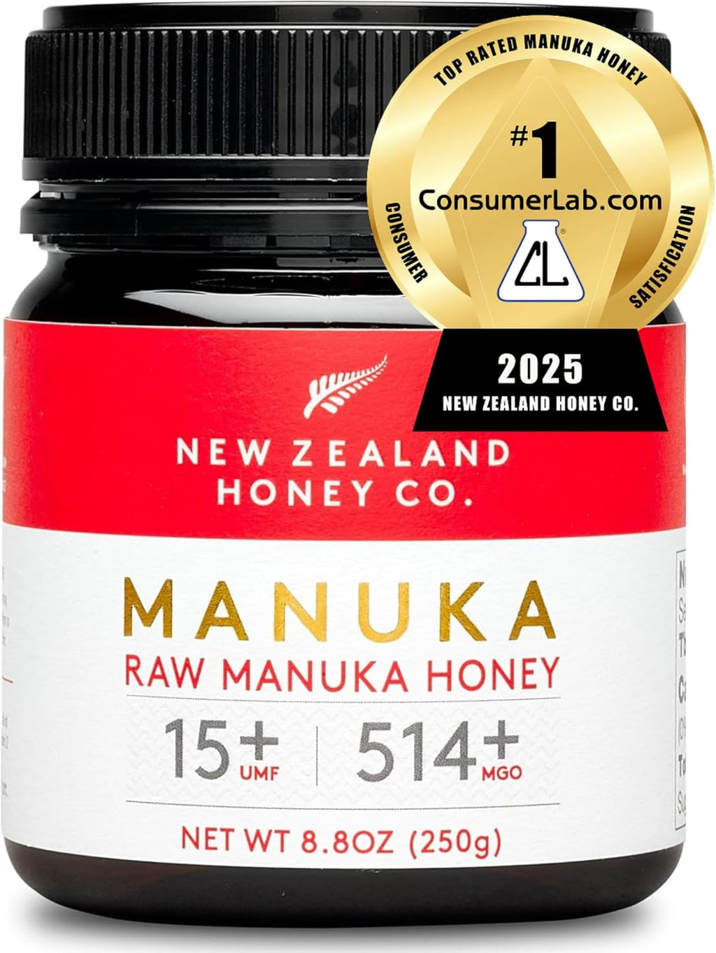 New Zealand Honey Co. Raw Manuka Honey UMF 15+ | MGO 514+, UMF Certified / 8.8oz