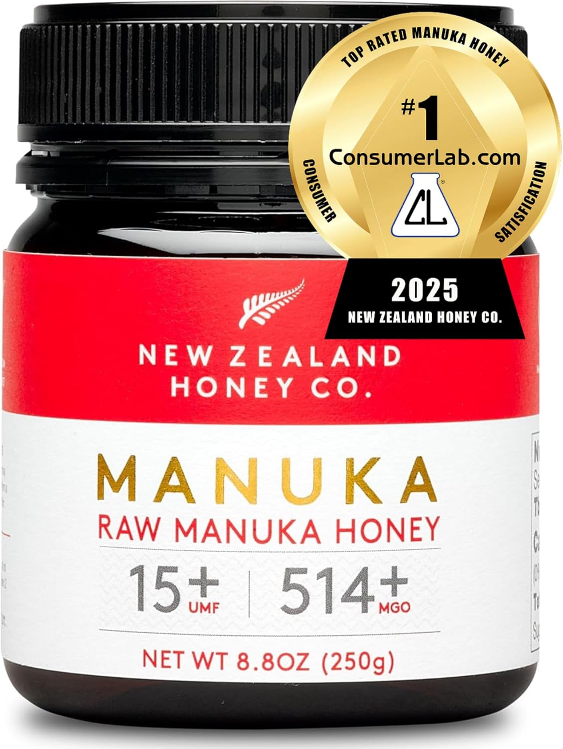 New Zealand Honey Co. Raw Manuka Honey UMF 15+ | MGO 514+, UMF Certified / 8.8oz