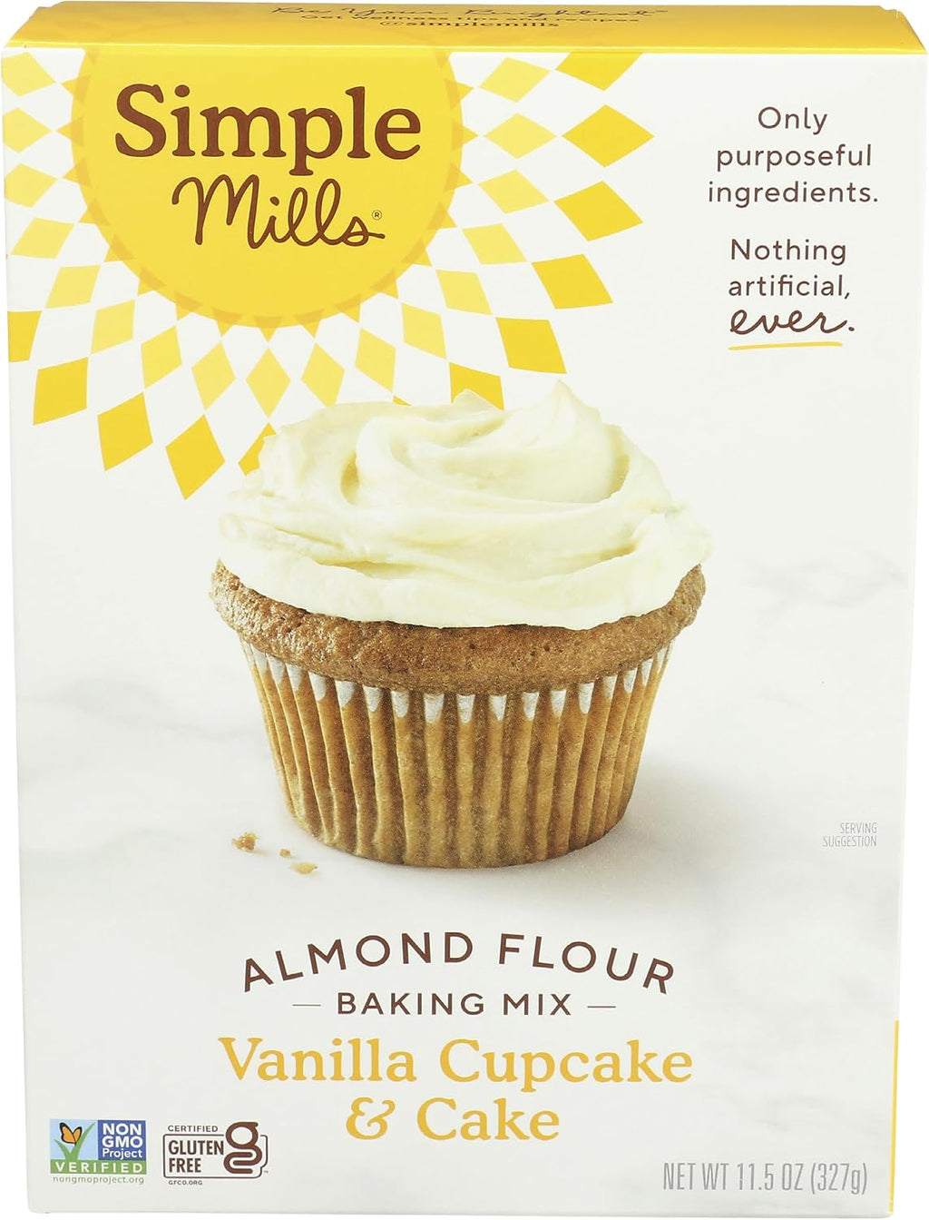 Simple Mills Almond Flour Baking Mix, Vanilla Cupcake & Cake Mix - Gluten Free, Plant Based, Paleo Friendly, 11.5 Ounce (Pack of 1)