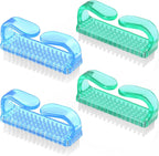 Handle Grip Nail Brush, Hand Fingernail Brush Cleaner Scrubbing Kit Pedicure for Toes and Nails Men Women (4 Pack)