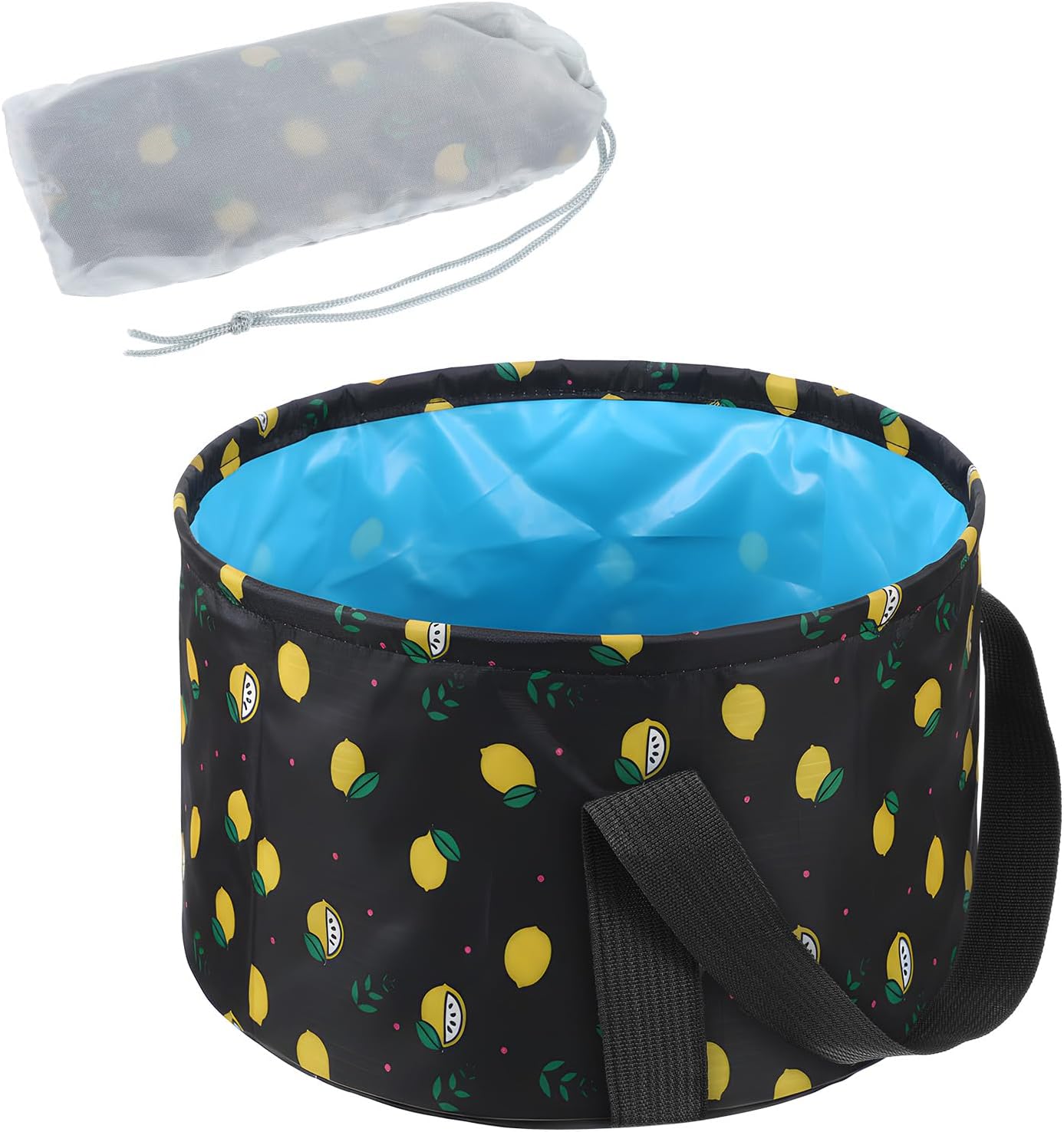 Foldable Bucket for Soaking Feet - Portable Foot Bath Tub Spa Basin for Travel, Home Pedicure & Outdoor Camping (Black)