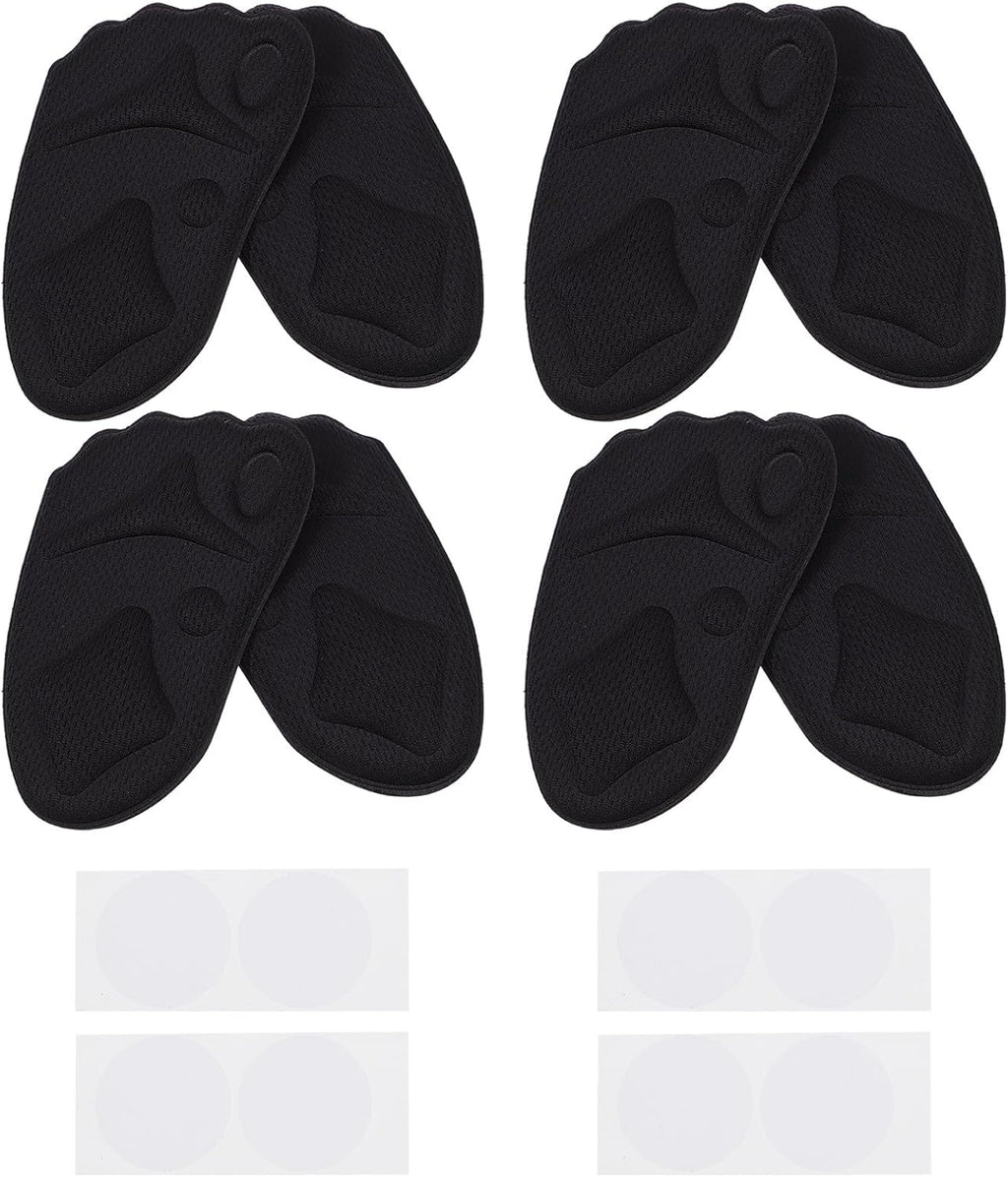 4 Pairs 4d Sponge Front Palm Pads for High Heels, Soft Breathable Forefoot Insoles with Sweat Absorption, Anti-Slip Half Size Cushions for Relief and Foot Comfort